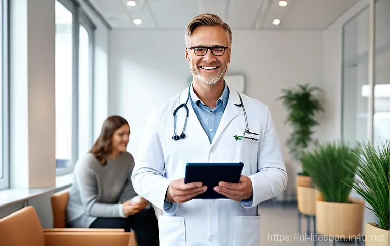 건강검진과 평균수명 - **Prompt 1: Proactive Health Check-up in a Modern Dutch Clinic**
    "A clean, brightly lit, modern ...