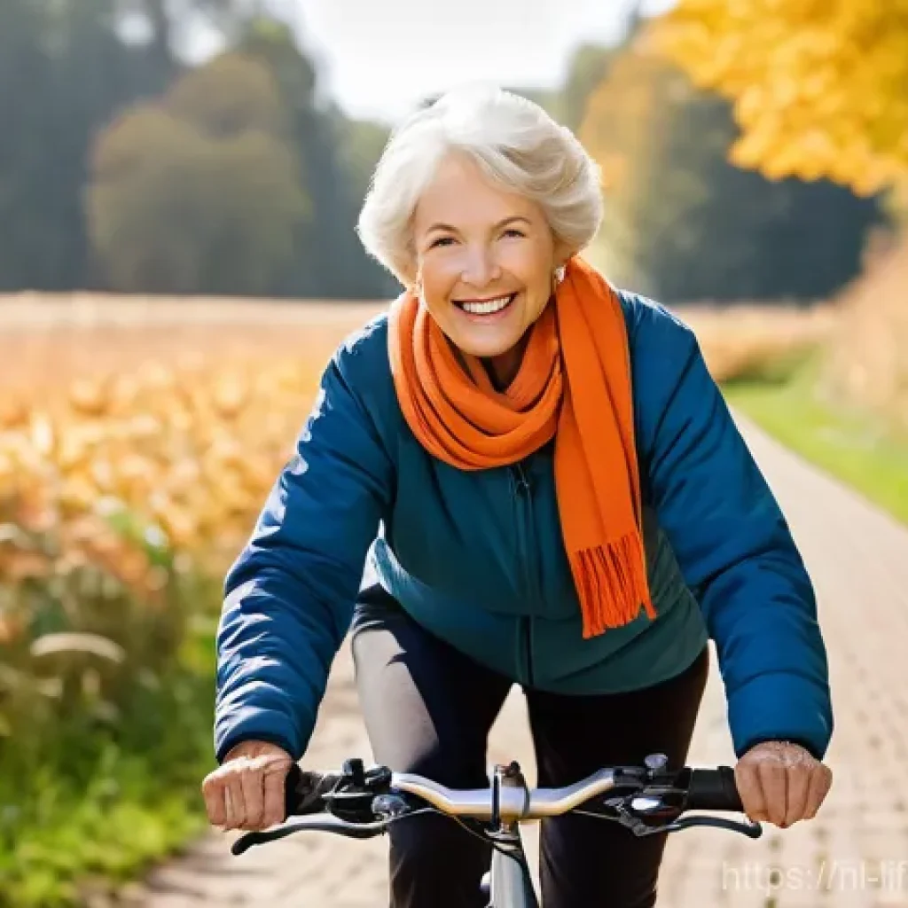 노화의 생리학 - A vibrant senior woman in her late 60s, with healthy, clear skin and a joyful expression, is engaged...