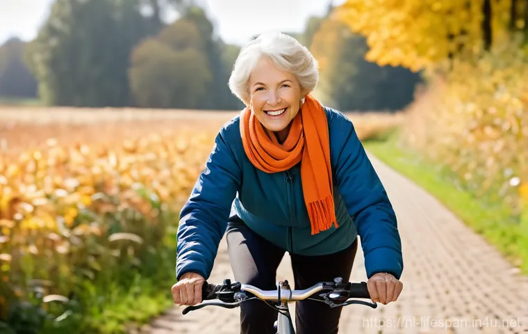 노화의 생리학 - A vibrant senior woman in her late 60s, with healthy, clear skin and a joyful expression, is engaged...